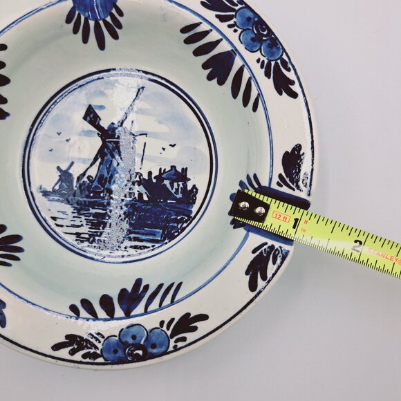 Vintage Blue Delft Hand Painted Holland Dutch Windmill House Ceramic Ashtray - Picture 9 of 9
